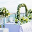 Bridal table the edge villa bali vintage florist