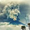 beauty diffrent color of volcanic ashes mount agung 