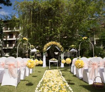 yellow theme wedding decoration 