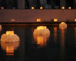 floating candle with flower 