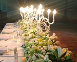 candelier on bridal table 