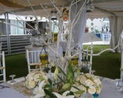 centerpiece with wood branch 