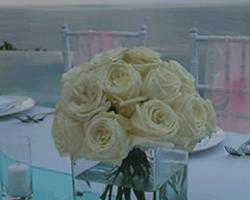 white rose centerpiece 