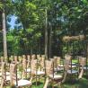Green patio garden wedding decoration 